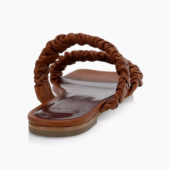 Staud Maya Ruched Leather Slides, no box - Picture 4 of 11